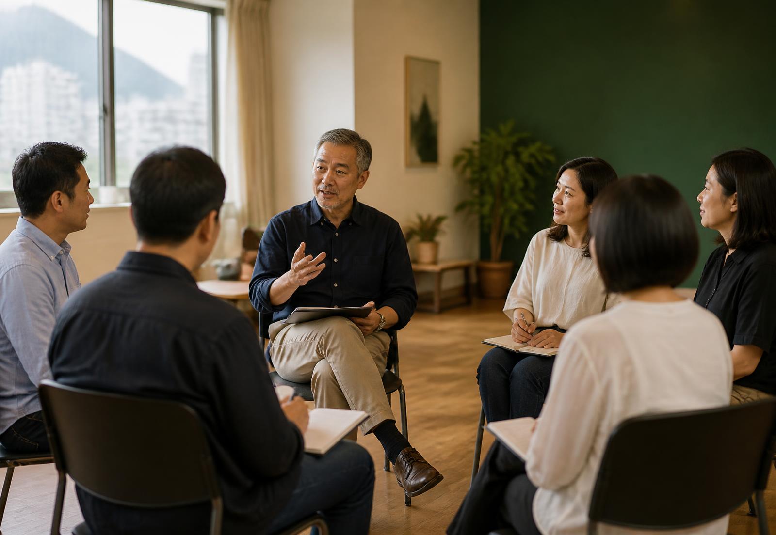 導師在小組中帶領 NLP 教練練習
